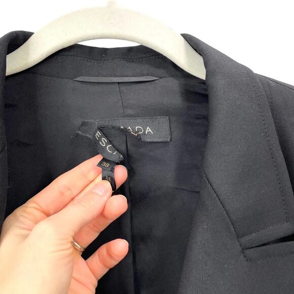 Escada wool blend black single button blazer Sz 38‎ Medium - Picture 6 of 12